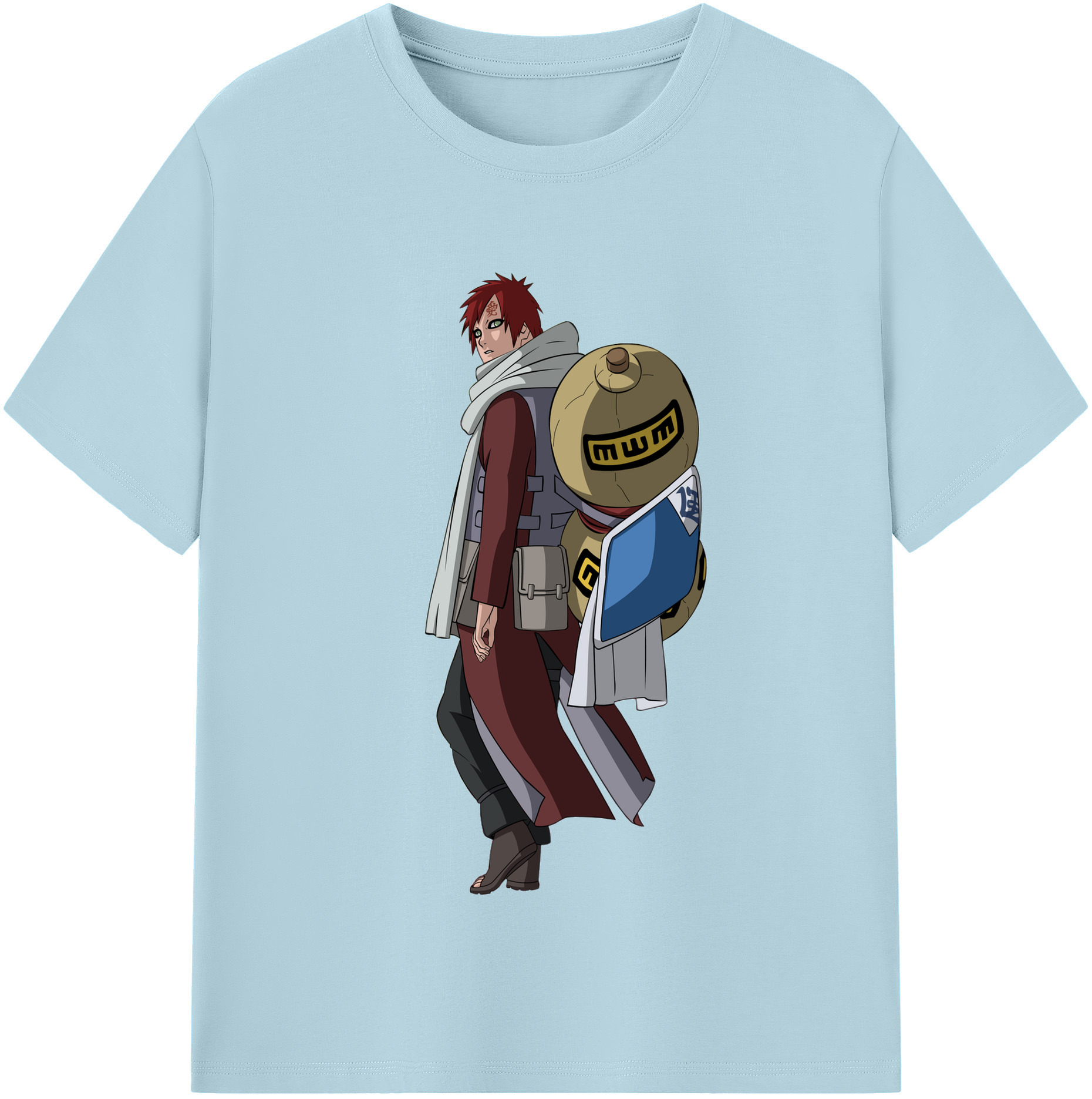 （画像用） NARUTO -ナルト- ガアラ Gaara 綿100％半袖Tシャツ（フロントプリント）